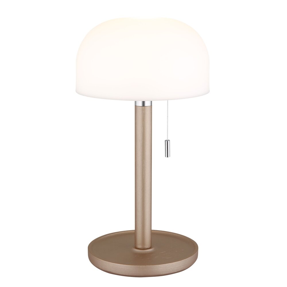 Lampada a forma di fungo Illuminazione Globo Lighting Norman Lampada da tavolo LED Champagne, 1-Luce main product photo