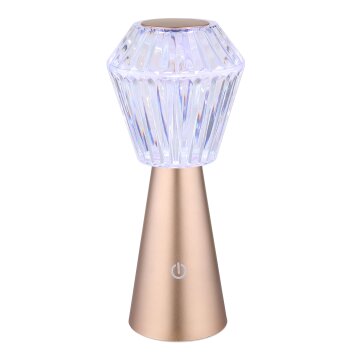 Illuminazione Globo Lighting Polimi Lampada da tavolo LED Champagne, 1-Luce, Cambia colore