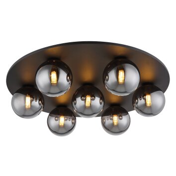 Illuminazione Globo Lighting Riha Plafoniera Nero, 7-Luci