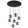 Illuminazione Globo Lighting Riha Lampadario a sospensione Nero, 7-Luci