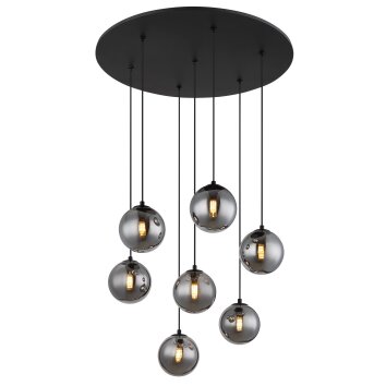 Illuminazione Globo Lighting Riha Lampadario a sospensione Nero, 7-Luci