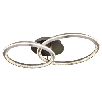 Illuminazione Globo Lighting Alaina Plafoniera LED Grigio, 1-Luce, Telecomando