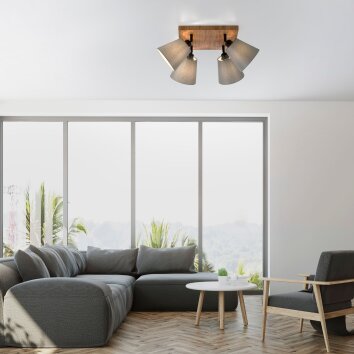 Illuminazione Leuchten Direkt MICHEL Plafoniera, Faretto da soffitto Écru, Nero, 4-Luci