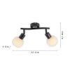 Illuminazione Leuchten Direkt LOKI Plafoniera LED Nero, 2-Luci