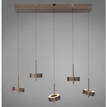 Paul Neuhaus Q-Serie Q-Rotate Lampada a sospensione LED Marrone, 5-Luci, Telecomando