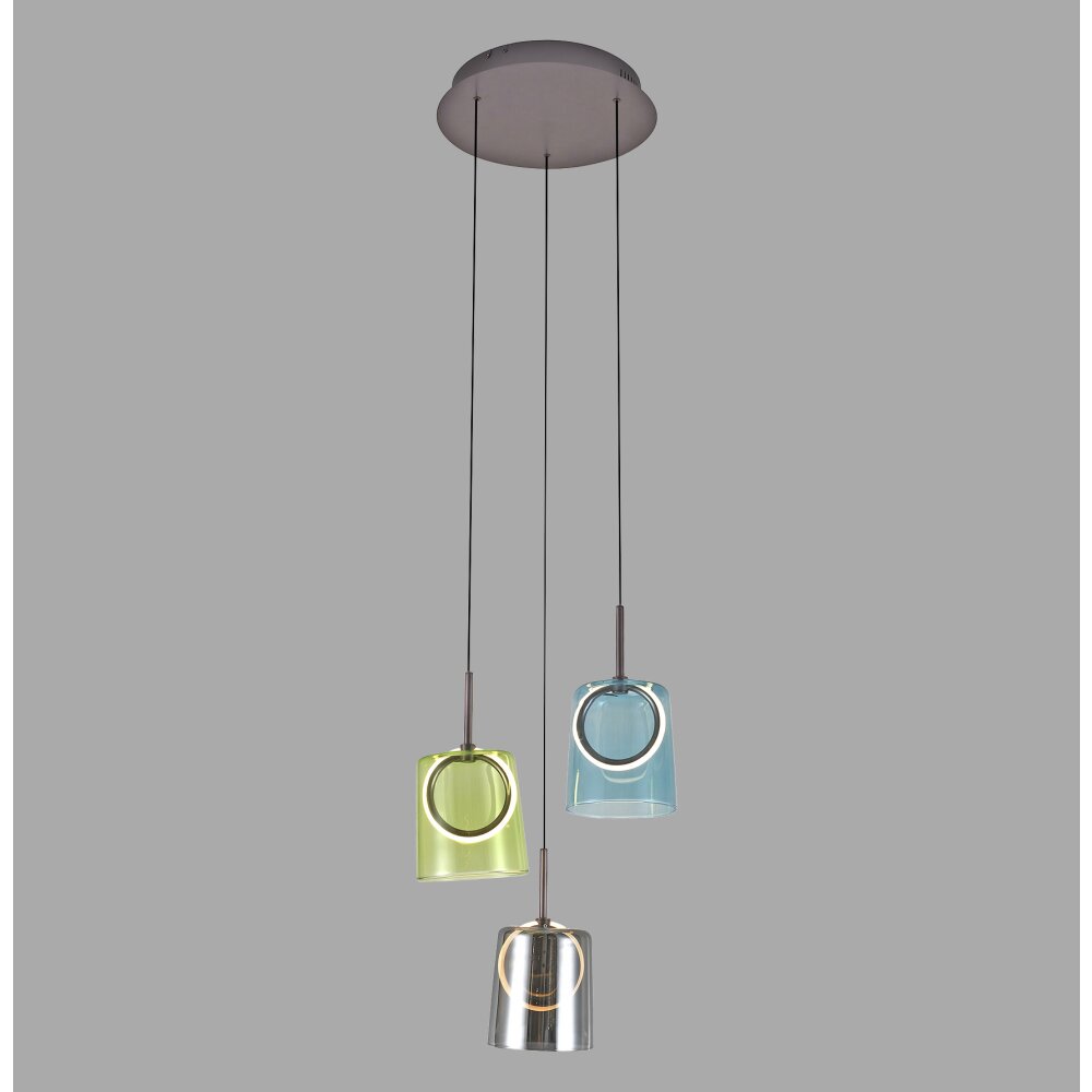 Illuminazione Paul Neuhaus Zula Lampada a sospensione LED Marrone, 3-Luci main product photo