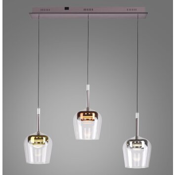 Illuminazione Paul Neuhaus Q-Kon Lampada a sospensione LED Marrone, 3-Luci, Telecomando