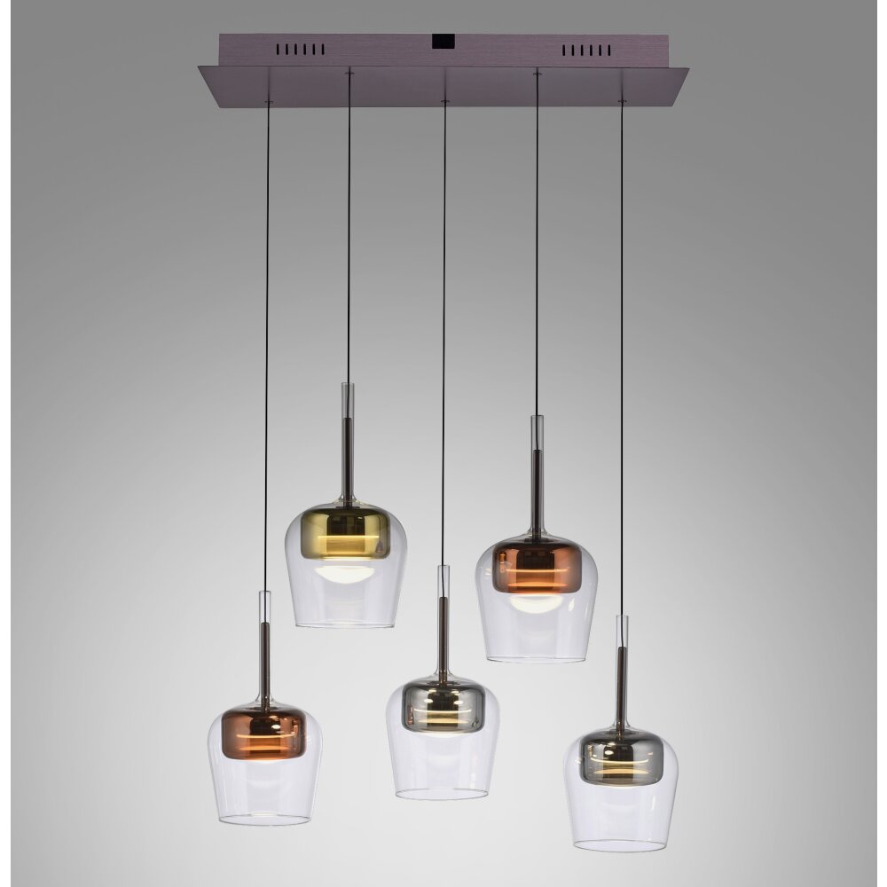 Paul Neuhaus Q-Serie Q-Kon Lampada a sospensione LED Marrone, 5-Luci, Telecomando main product photo