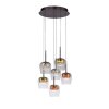 Paul Neuhaus Q-Serie Q-Kon Lampada a sospensione LED Marrone, 6-Luci, Telecomando
