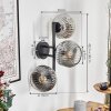 Ripoll Lampada a sfera, Applique Cromo, Chiaro, Grigio fumo, 3-Luci