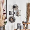 Ripoll Lampada a sfera, Applique Cromo, Chiaro, Grigio fumo, 3-Luci