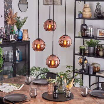 Koyoto Lampadario a sospensione, Lampada a sfera, Lampada a sospensione a cluster Ramato, 4-Luci