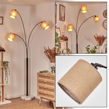 Soungou Lampada da terra Cromo, Nero, Bianco, 3-Luci