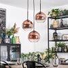Koyoto Lampadario a sospensione, Lampada a sfera, Lampada a sospensione a cluster Chiaro, Ramato, 3-Luci