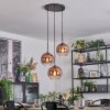 Koyoto Lampadario a sospensione, Lampada a sfera, Lampada a sospensione a cluster Chiaro, Ramato, 3-Luci
