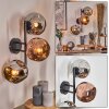 Ripoll Lampada a sfera, Applique Cromo, Ramato, Grigio fumo, 3-Luci