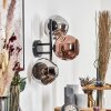 Ripoll Lampada a sfera, Applique Cromo, Ramato, Grigio fumo, 3-Luci