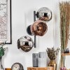 Ripoll Lampada a sfera, Applique Cromo, Ramato, Grigio fumo, 3-Luci