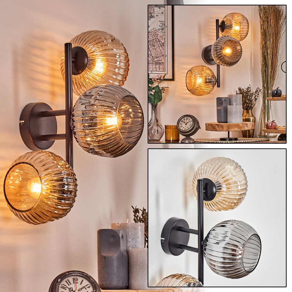 Ripoll Lampada a sfera, Applique Ambrato, Grigio fumo, 3-Luci main product photo