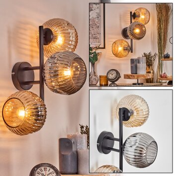 Ripoll Lampada a sfera, Applique Ambrato, Grigio fumo, 3-Luci