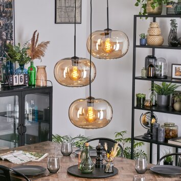 Apedo Lampadario a sospensione, Lampada a sfera, Lampada a sospensione a cluster Ambrato, 3-Luci Apedo Lampadario a sospensione, Lampada a sfera, Lampada a sospensione a cluster Ambrato, 3-Luci