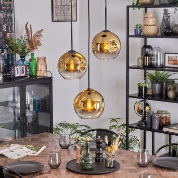 Ripoll Lampadario a sospensione, Lampada a sfera, Lampada a sospensione a cluster Oro, Chiaro, 3-Luci