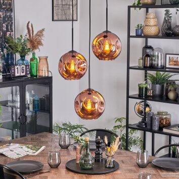 Ripoll Lampadario a sospensione, Lampada a sfera, Lampada a sospensione a cluster Ramato, 3-Luci Ripoll Lampadario a sospensione, Lampada a sfera, Lampada a sospensione a cluster Ramato, 3-Luci
