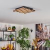 Tandragee Plafoniera, Panel LED Aspetto del legno, Nero, 1-Luce
