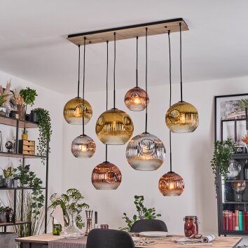 Ripoll Lampadario a sospensione, Lampada a sfera, Lampada a sospensione Écru, Nero, 8-Luci
