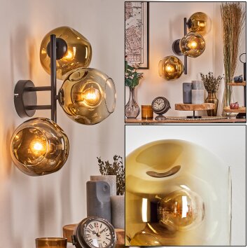 Ripoll Lampada a sfera, Applique Oro, Chiaro, 3-Luci