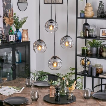 Ripoll Lampadario a sospensione, Lampada a sfera, Lampada a sospensione a cluster Chiaro, Grigio fumo, 4-Luci Ripoll Lampadario a sospensione, Lampada a sfera, Lampada a sospensione a cluster Chiaro, Grigio fumo, 4-Luci