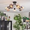 Koyoto Plafoniera, Lampada a sfera 82 cm Ambrato, Chiaro, Grigio fumo, 7-Luci