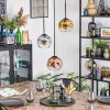Ripoll Lampadario a sospensione, Lampada a sfera, Lampada a sospensione a cluster Cromo, Oro, Chiaro, Ramato, Grigio fumo, 3-Luci