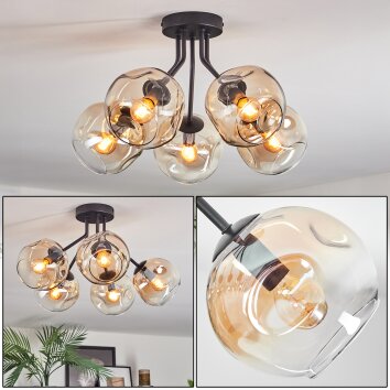 Ripoll Plafoniera, Lampada a sfera Ambrato, Chiaro, 5-Luci