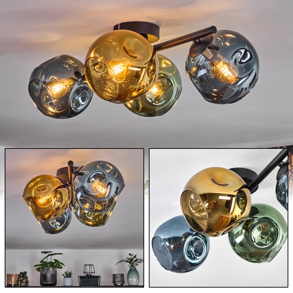 Ripoll Plafoniera, Lampada a sfera Blu, Oro, Verde, 4-Luci main product photo