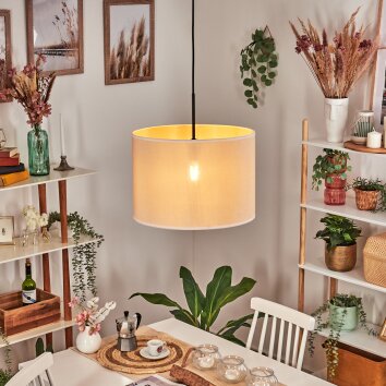 Bassagoda Lampadario a sospensione, Lampada a sospensione beige, Bianco, 1-Luce