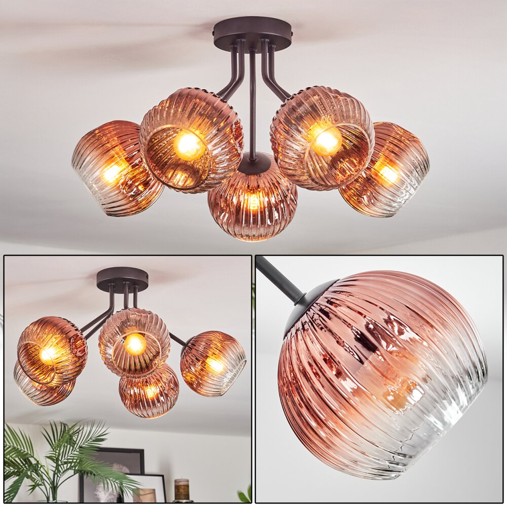 Ripoll Plafoniera, Lampada a sfera Chiaro, Ramato, 5-Luci main product photo
