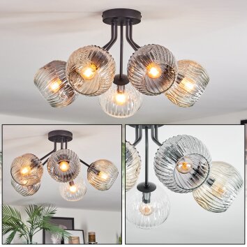 Ripoll Plafoniera, Lampada a sfera Ambrato, Chiaro, Grigio fumo, 5-Luci Ripoll Plafoniera, Lampada a sfera Ambrato, Chiaro, Grigio fumo, 5-Luci