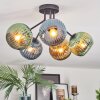 Koyoto Plafoniera, Lampada a sfera 52 cm Blu, Oro, Verde, 5-Luci