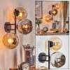 Koyoto Lampada a sfera, Applique Ambrato, Cromo, Grigio fumo, 3-Luci