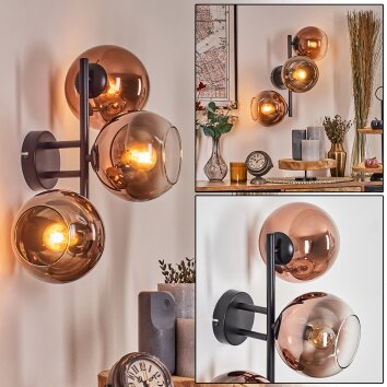 Koyoto Lampada a sfera, Applique Chiaro, Ramato, 3-Luci
