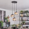 Koyoto Lampadario a sospensione, Lampada a sfera, Lampada a sospensione a cluster 30 cm Chiaro, Grigio fumo, 3-Luci