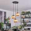 Koyoto Lampadario a sospensione, Lampada a sfera, Lampada a sospensione a cluster 30 cm Ambrato, 3-Luci