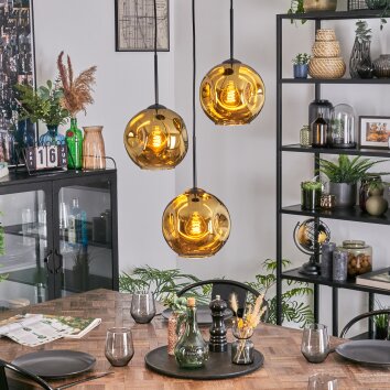 Ripoll Lampadario a sospensione, Lampada a sfera, Lampada a sospensione a cluster Oro, 3-Luci Ripoll Lampadario a sospensione, Lampada a sfera, Lampada a sospensione a cluster Oro, 3-Luci