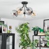 Koyoto Plafoniera, Lampada a sfera 52 cm Ambrato, Chiaro, Grigio fumo, 5-Luci