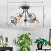 Koyoto Plafoniera, Lampada a sfera 52 cm Ambrato, Chiaro, Grigio fumo, 5-Luci