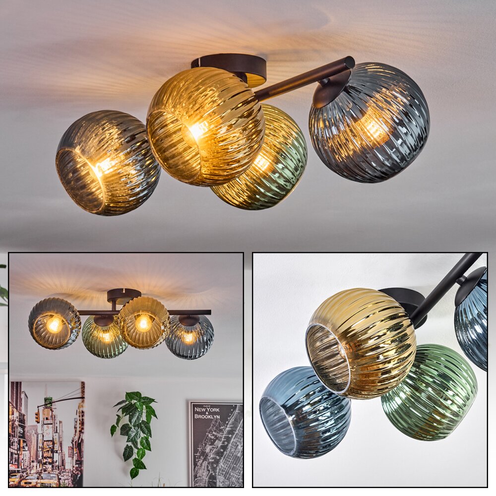 Koyoto Plafoniera, Lampada a sfera Blu, Oro, Verde, 4-Luci main product photo