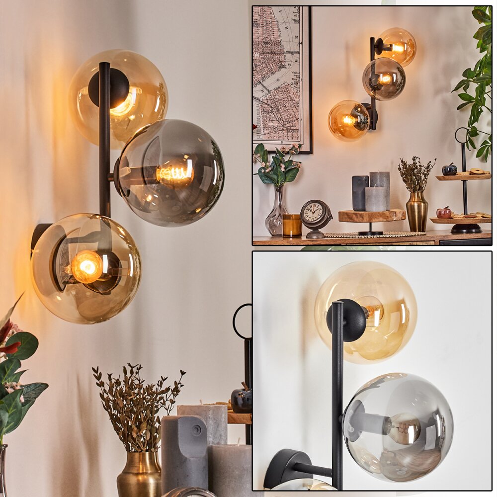 Gastor Lampada a sfera, Applique Ambrato, Grigio fumo, 3-Luci main product photo