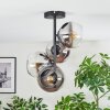 Koyoto Plafoniera, Lampada a sfera 32 cm Cromo, Chiaro, Grigio fumo, 4-Luci
