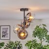 Koyoto Plafoniera, Lampada a sfera 32 cm Cromo, Chiaro, Grigio fumo, 4-Luci